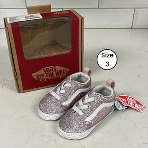 Vans Old Skool Crib 2-Tone Glitter Orchid Size 3 NWT